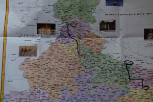 dots represent a flight, the rest is either train or car