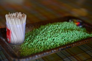 when you ask for a toothpick....beware the green worms