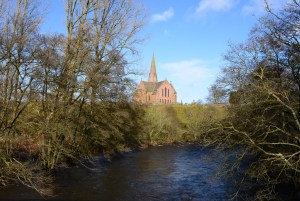church and river