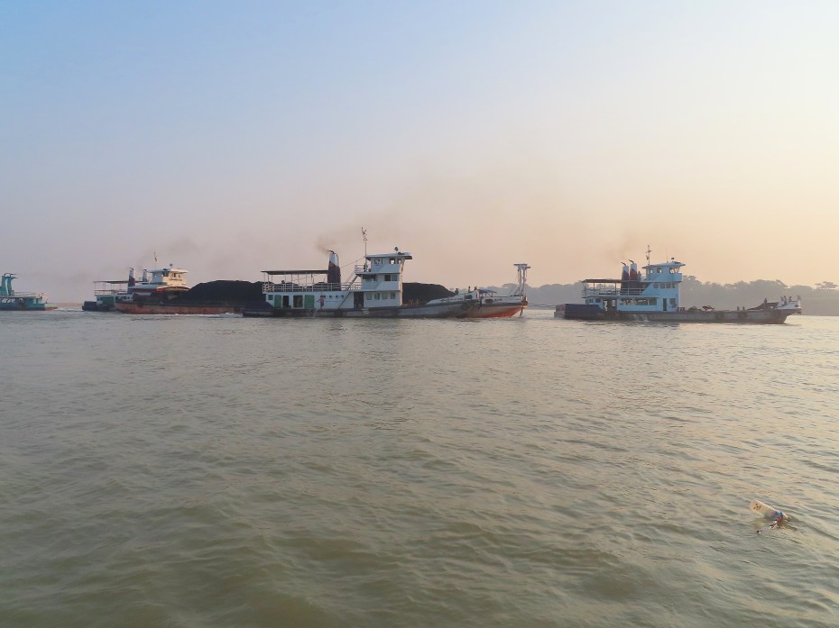 barge stuck on sandbar