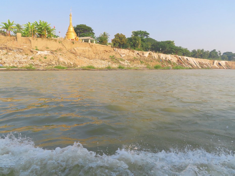 stupa next to river