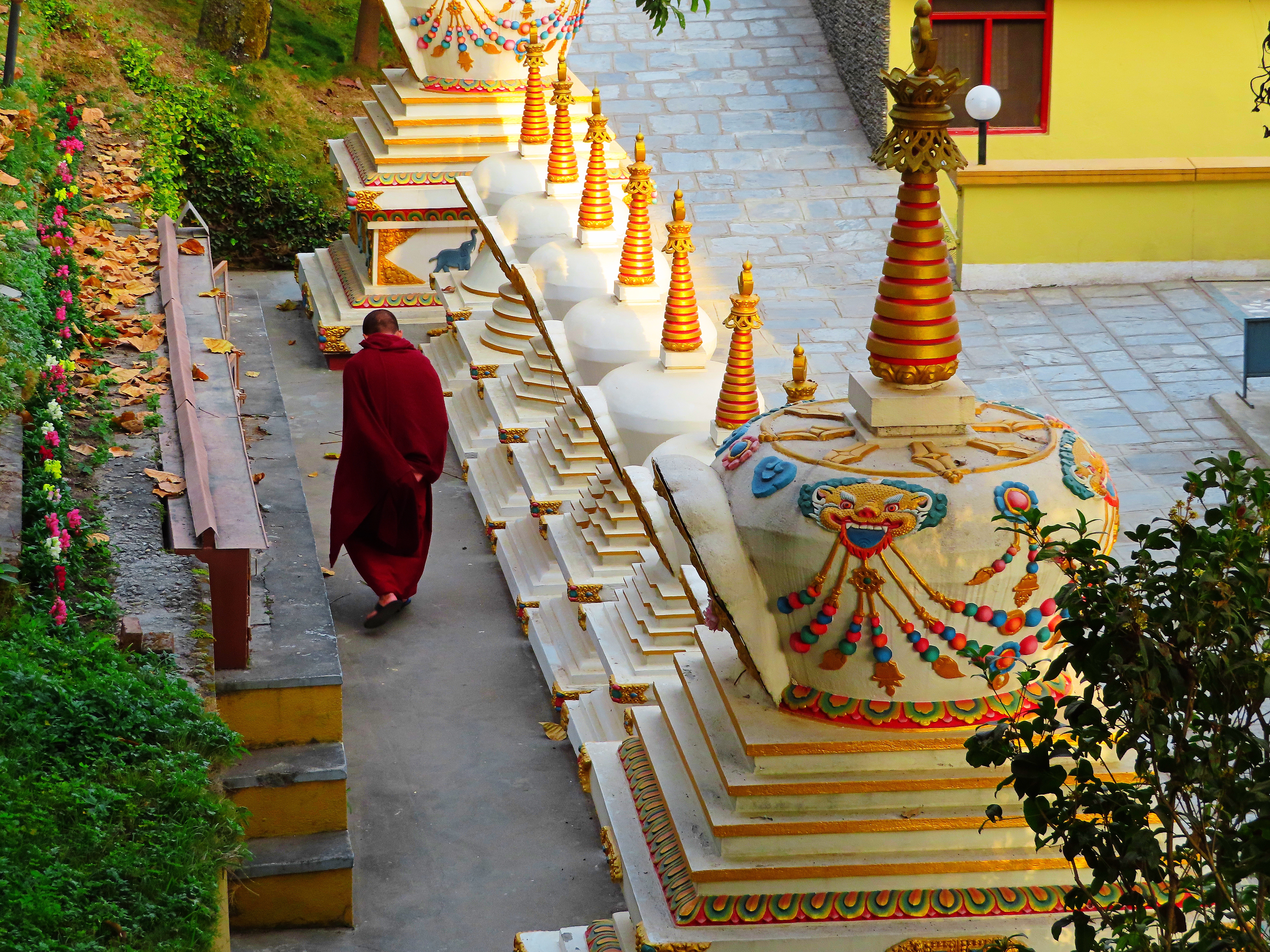 monk &amp; stupas